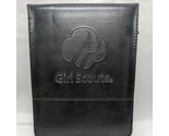 Vintage Girl Scouts Black Vinyl Leeds Travel Notebook Notepad 8&quot; X 10&quot; - $80.18