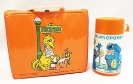 ORIGINAL Vintage 1979 Aladdin Sesame Street Plastic Lunch Box + Thermos ... - £156.42 GBP