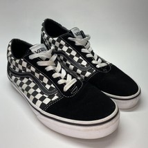 Vans Old Skool Checkered Low Tops Youth Sz 7 Black and White - $14.50