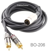 6 Ft 5 Pin Din To 2-Rca Audio Cable, - £34.79 GBP