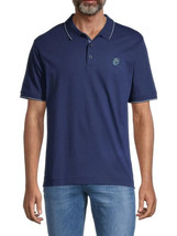 Robert Graham Men&#39;s Supima Cotton Pixels Knit Reg Fit Polo Shirt Navy-XL - $49.97