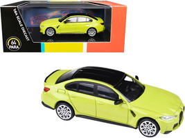 BMW M3 (G80) Sao Paulo Yellow with Black Top 1/64 Diecast Model Car by Paragon - £20.37 GBP