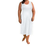 On The Plus Side solid cotton tank dress - plus size in White - size 6X - £37.00 GBP