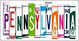 Pennsylvania License Plate Art Metal Novelty Key Chain KC-5537 - $16.36 CAD