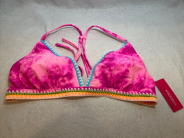 Juniors&#39; Crochet Trim Triangle Bikini Top - Xhilaration™ Pink Tie-dye Si... - $3.96