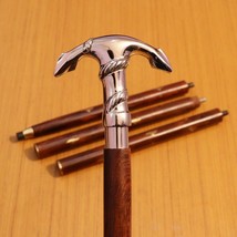 Nautical Brass Anchor Design Handle Victorian Wooden Walking Stick Vinta... - $39.27