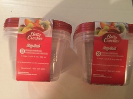 2 sets of 3 Betty Crocker storage container 6 easy seal 16.5 fl oz 2 cups each - £15.17 GBP