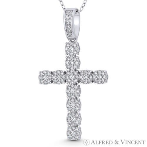 Primary image for Multi-Circle Cross Cubic Zirconia CZ Pave .925 Sterling Silver & Rhodium Pendant