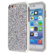 Dual-Layer Glitter Rubber Strong Case Cover for 6/6s/7/8/SE2/SE3 SILVER - £4.59 GBP