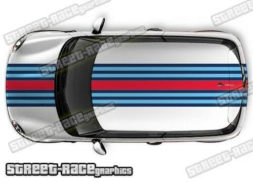 For 1Set Mini i style racing stripes bonnet &amp; roof stickers graphics Cooper - $56.19 CAD