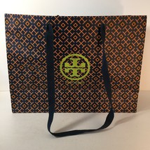 Tory Burch Paper Shopping Bag Navy Orange Green Medium Sized Movie Prop Reuse - £6.32 GBP