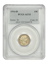 1914-D 10C Pcgs AU53 - £81.41 GBP