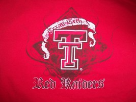 NCAA Texas Tech University Red Raiders Football Red Graphic Print T Shirt L - £14.00 GBP