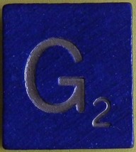 Scrabble Tiles Replacement Letter G Blue Wooden Craft Game Part Piece 50th Ann. - £0.96 GBP