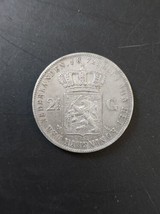 1872 NETHERLANDS 2-1/2 Gulden 24.82 Grams Real Silver 0.945 - Willem III... - £29.71 GBP