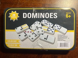 DOMINOES - Family Classics - Double Six Color Dot NEW in Tin Case - $9.99