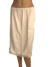 Vintage 1960s JC Penney Women&#39;s Half Slip Skirt Peach Long Lace Nylon Sz Medium - £9.51 GBP