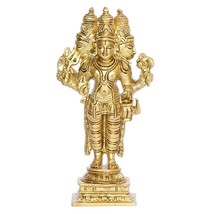 Hindu Supreme God idol figure Brahma Vishnu Mahesh Brass 3.75 Inch - £69.71 GBP