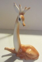 Vintage sitting porcelain deer signed - £49.36 GBP