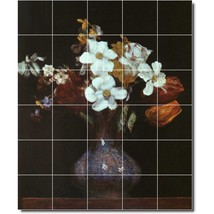 Henri Fantinatour Flowers Painting Ceramic Tile Mural BTZ03168 - £239.25 GBP+