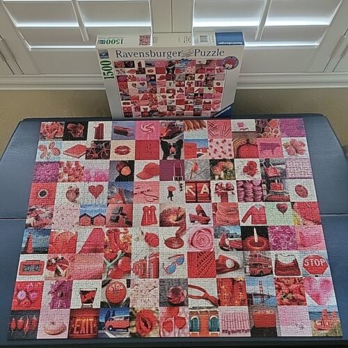 Primary image for RARE 99 Beautiful Red Things Ravensburger  Puzzle COMPLETE 1500 Pc Collage 2018