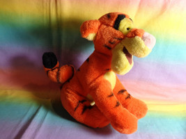Disney Store Soft Tigger Plush Stuffed Animal Sitting Curled Tail 8&quot; - $9.88