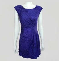 BEBE dress size Small S Purple Blue Silk Romantic Dress Sleeveless Flare... - £21.83 GBP