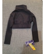 Capezio Team Basics Child Size 1/2 Turtleneck Zip Crop Top Black S M I - £7.90 GBP