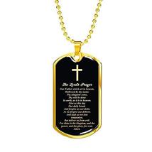 Express Your Love Gifts The Lord&#39;s Prayer Our Father Necklace Engraved 18k Gold  - £55.37 GBP