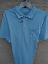 NWT MENS SADDLEBRED S/S COTTON BLEND  JERSEY KNIT POLO SHIRT SKY BLUE XL - £14.00 GBP