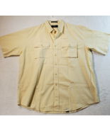 Orvis Button Up Shirt Mens Size XL Tan 100% Cotton Short Sleeve Pockets ... - £11.77 GBP