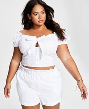 MSRP $60 Bar III Women Trendy Plus Size Eyelet-Embroidered Crop Top Size 24W - £9.77 GBP