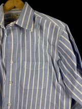 LL Bean Shirt Size 16 1/2 - 37 Button Down Shirt Mens Blue Pink White Stripe USA - £36.43 GBP