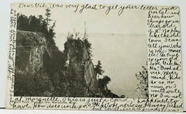 Marquette Michigan Pulpit Rock Presque Isle 1908 udb Postcard H18 - £5.86 GBP