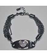 Lia Sophia &quot;Love Note&quot; Multi-Chain Heart Hematite Bracelet Black / Dark ... - €11,90 EUR