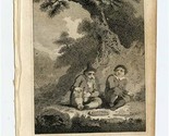 Don Quixote&#39;s Copper Plate Engraving 1792 Sancho Frightened Man Pasteboa... - $87.12