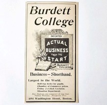 Burdett Business College 1897 Advertisement Victorian Boston School ADBN1A9 - $368.12 MXN