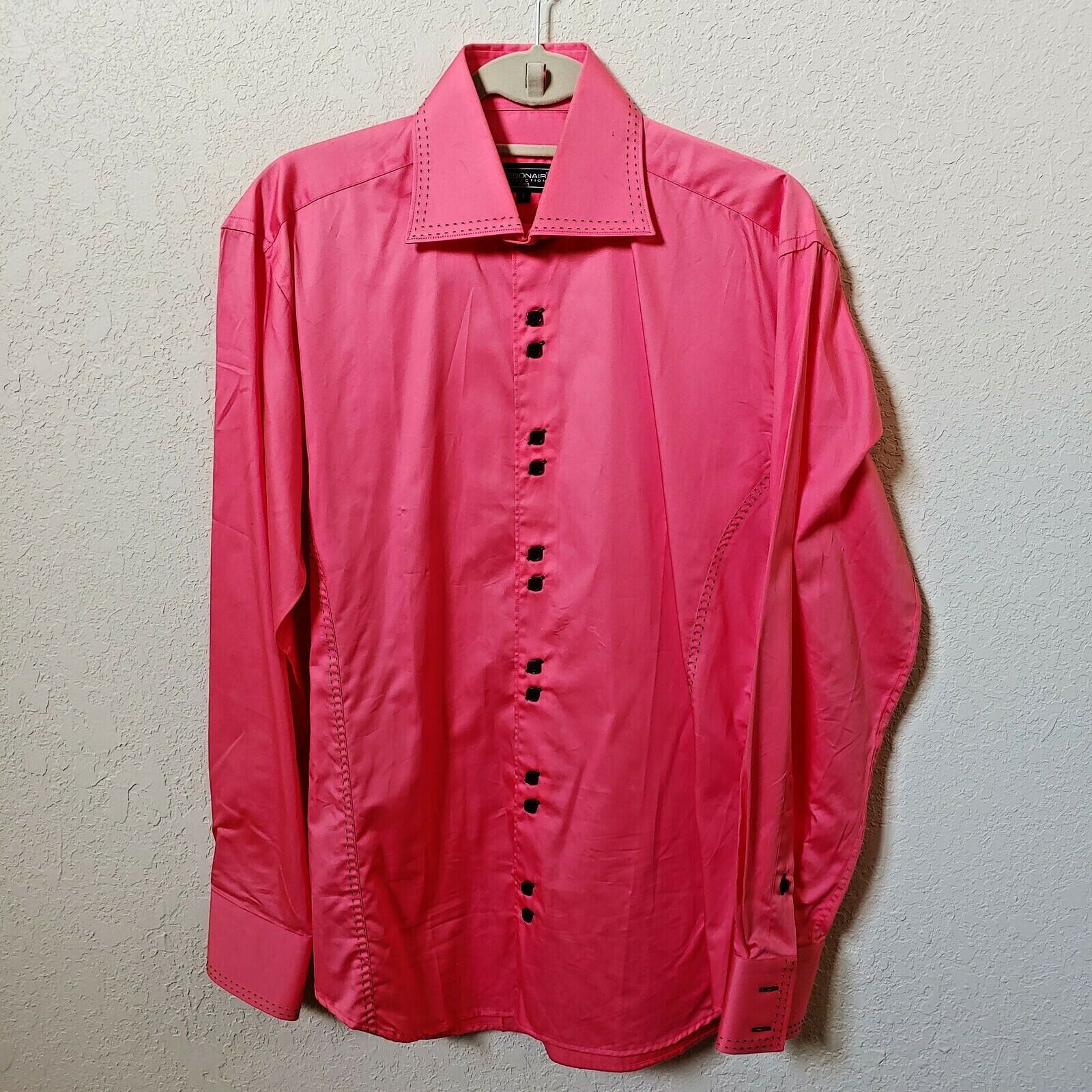 Debonair | Men&#39;s Pink Longsleeve Buttondown Casual Shirt | Sz. 3 - $95.00
