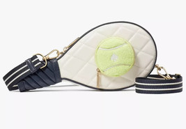 Kate Spade 3D Tennis Racquet Off White Leather Crossbody Bag KF517 NWT $429 - $148.48