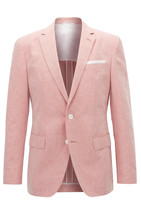 Boss Men&#39;s Hartlay Slim Fit Linen Blend Sport Coat Blazer,Bright Red, 42R 0022-4 - £271.85 GBP