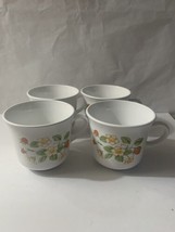 Set of  4 Vintage Corning Corelle Coffee Tea Cups Mugs Strawberry Sundae - $25.02