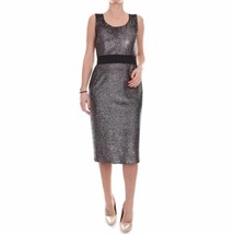 Boutique Moschino Dress Silver Boucle Metallic Sheath 48 IT / 14US $695 NWT - £176.37 GBP