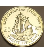 Rare Proof East Caribbean States 1986 25 Cents~2,500 Minted~The Golden H... - £14.32 GBP