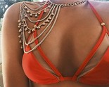 Boho Tassel Metal Bell Shoulder Chain Necklace Festival Jewelry - GOLD C... - $8.90
