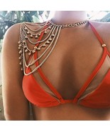 Boho Tassel Metal Bell Shoulder Chain Necklace Festival Jewelry - GOLD C... - $8.90