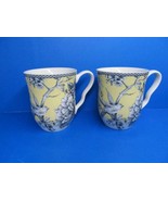 222 Fifth Adeleide Tall Cups Mugs Yellow 4 1/4&quot; X 3 5/8&quot;  In Excellent C... - £14.22 GBP