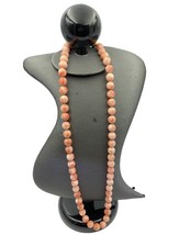 Vintage Natural &quot;Angle Skin&quot; Coral Beaded Necklace 28 Inches 87 Grams - £1,433.05 GBP