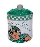 Michigan State Spartans Green White Team Mascot College Ceramic Cookie Jar - $93.16 CAD