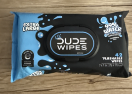 DUDE Wipes 42 Flushable Wipes Extra Large Fragrance-Free BB Date 10/27 NEW - $374.92 MXN