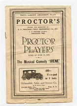 Proctor Players Program Musical Comedy IRENE in Troy New York - £17.02 GBP